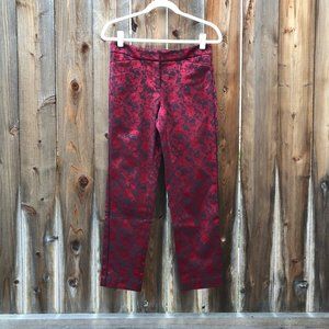 NWOT WHBM Red Textured Jacquard Trouser Pants 2